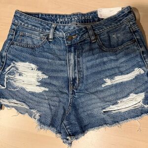American Eagle Outfitters Distressed Blue Denim Shorts